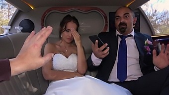 A Latina bride enjoys anal pleasure with her stepfather in a limo