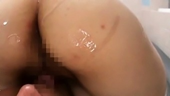 Small boobs and big ass Asian wife gets a handjob and ass fuck