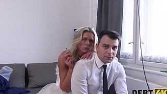 A blonde bride gets fucked by her father-in-law before the wedding