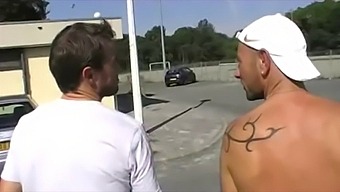 A group of 58 straight men get sexually satisfied on a public highway in Bayonne. This amateur video features various sexual acts such as deep-throat, facials, and car sex.