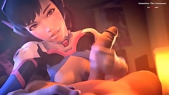 Blender animation featuring Overwatch SFM and hentai porn with D.Va and MILFs