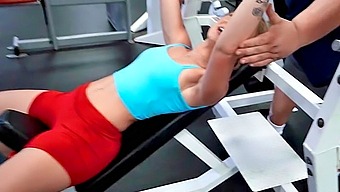 Fit blonde babe gets pounded on treadmill in HD video