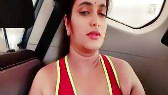 Indian girlfriend gets caught having sex in car and receives a cumshot